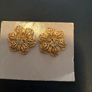 Elegant Gold Floral Earrings
